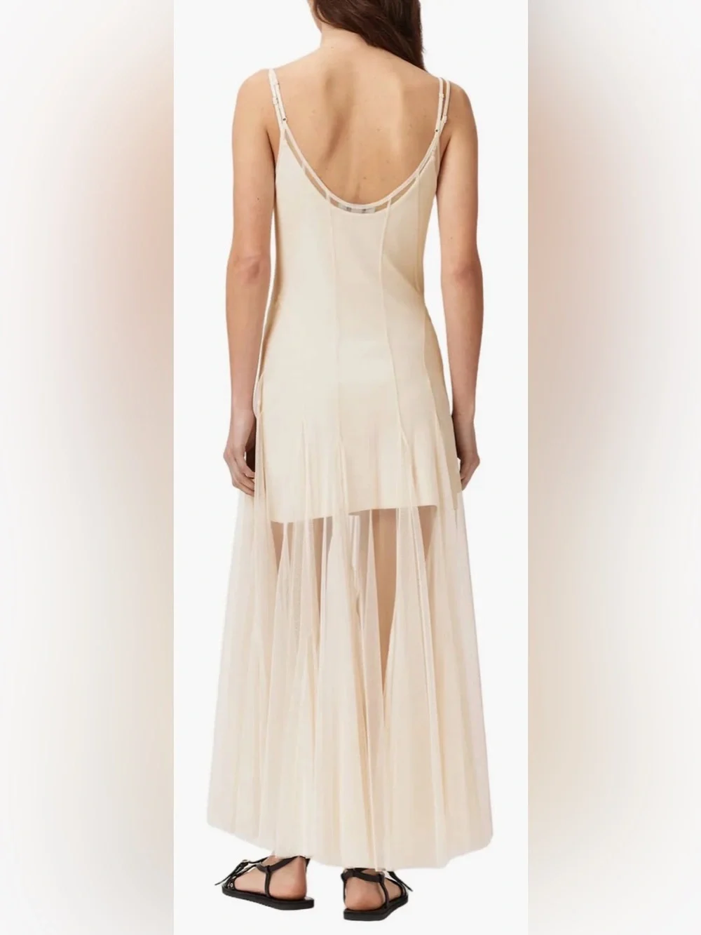 NEW AllSaints Harmonia Mesh Maxi Tofu white Dress SZ 4